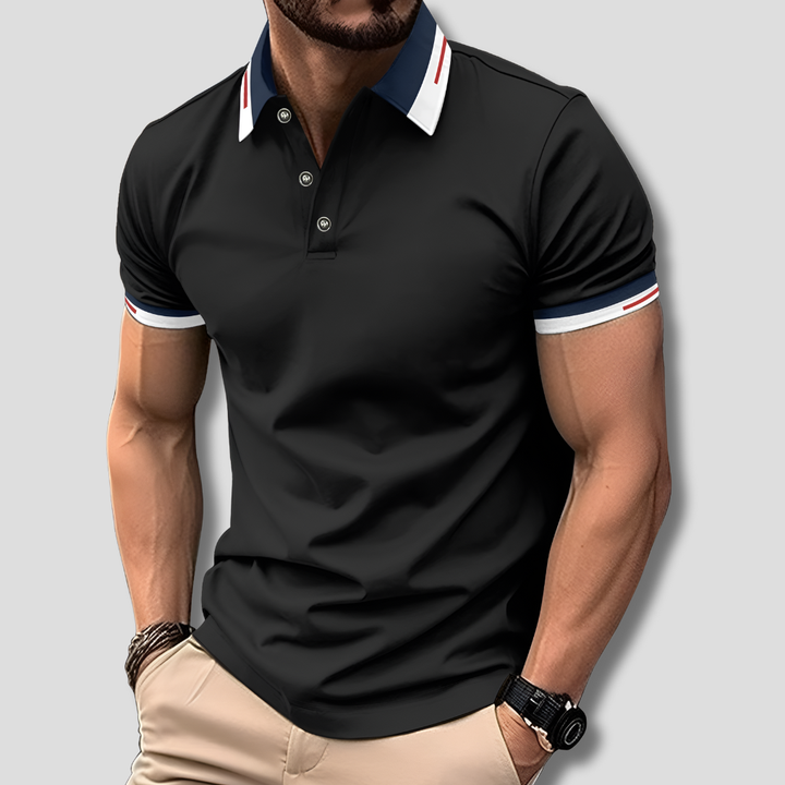Classic men's short-sleeve polo shirt. A premium casualwear top for versatile everyday and semiformal styling.