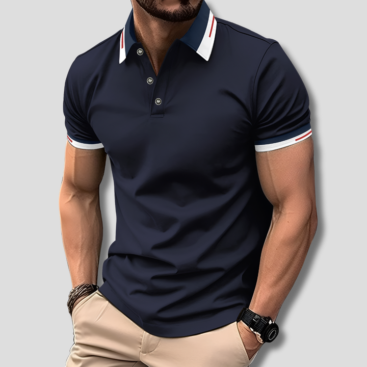 High-quality men's short-sleeve polo shirt with a premium look. Versatile for casual, smart casual & semiformal wear.