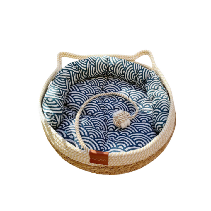Premium sisal cat lounge bed, an interactive pet furniture scratcher for cozy naps & engaging play.