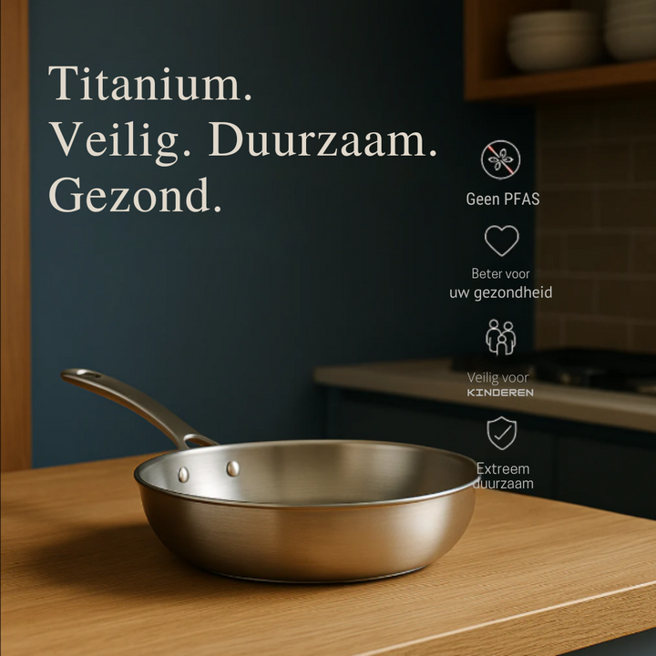 Healthy cooking with PFAS-free titanium cookware. Durable nonstick frying pan & skillet for a safe kitchen.