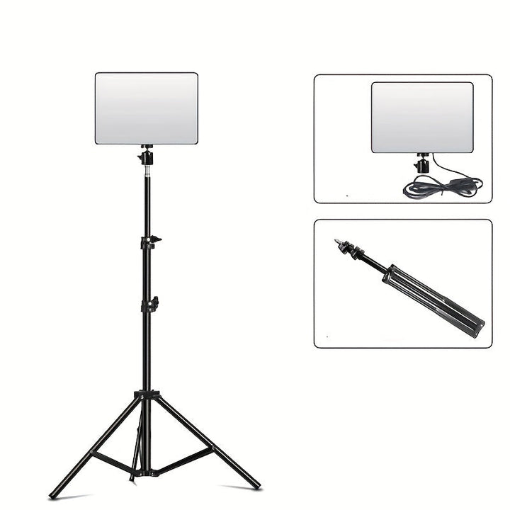 High-quality adjustable photography light stand with integrated lamp for studio & video.