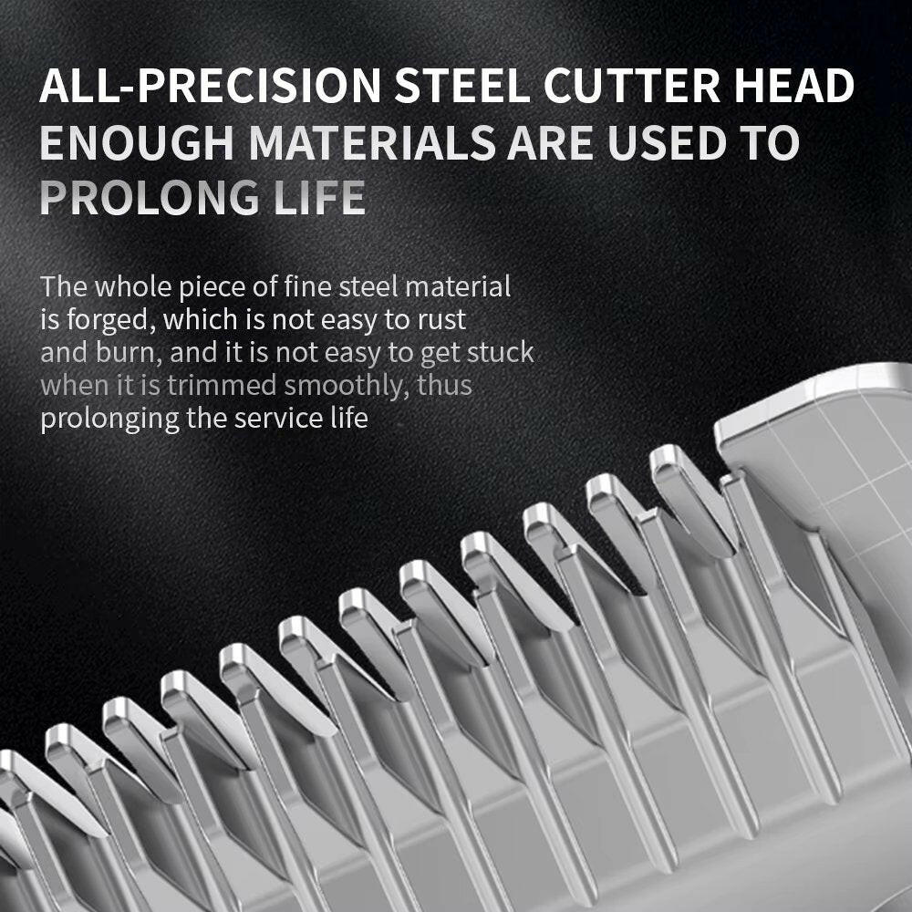 Guide combs for cordless dog clippers, allowing various pet hair lengths for home grooming.