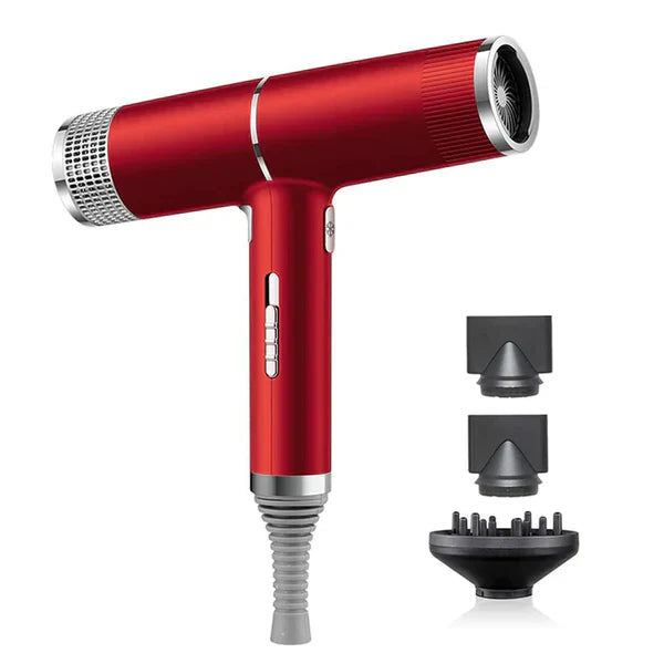 Professional ionic hair dryer for women with diffuser & nozzles, delivering fast, frizz-free salon-quality drying for healthy hair.