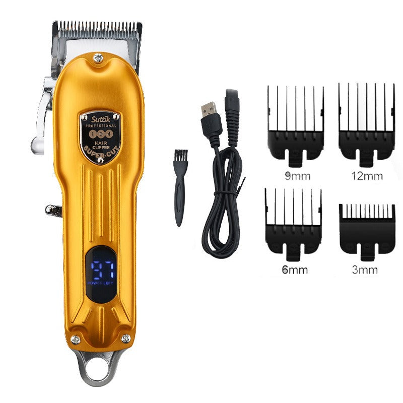 Rechargeable dog hair clipper, silent & cordless, ideal for professional home pet grooming. Carbon steel.