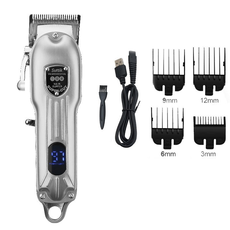Professional cordless dog clipper with silent motor & durable carbon steel blades. Rechargeable for home use.