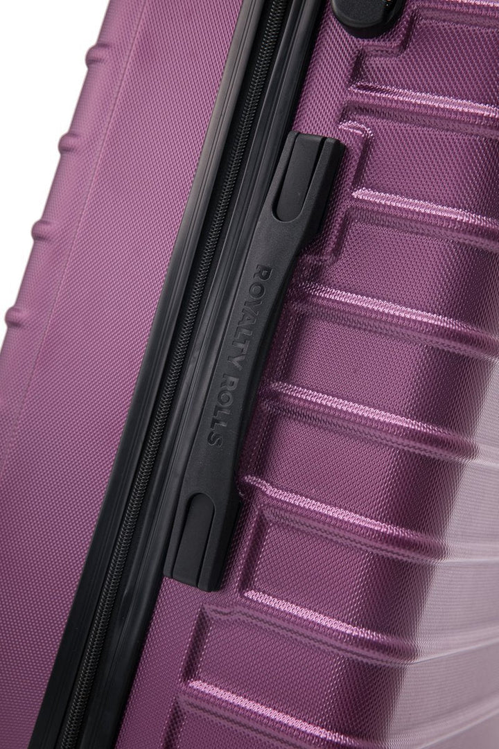 Elegant purple 2-piece hard shell spinner luggage set, ideal for modern travelers.
