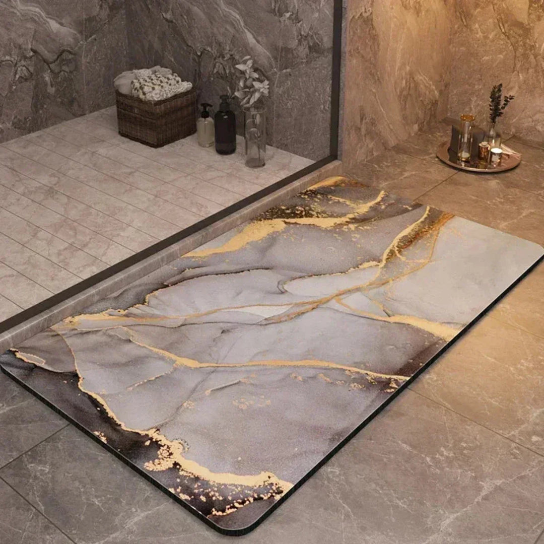 Non-slip diatomaceous earth bath mat, quick-drying & absorbent, ensures ultimate bathroom safety.
