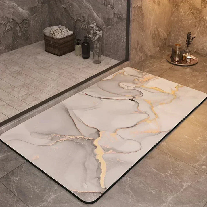 Safe quick-dry shower mat, anti-slip & hygienic, perfect for modern bathrooms. Unisex design.