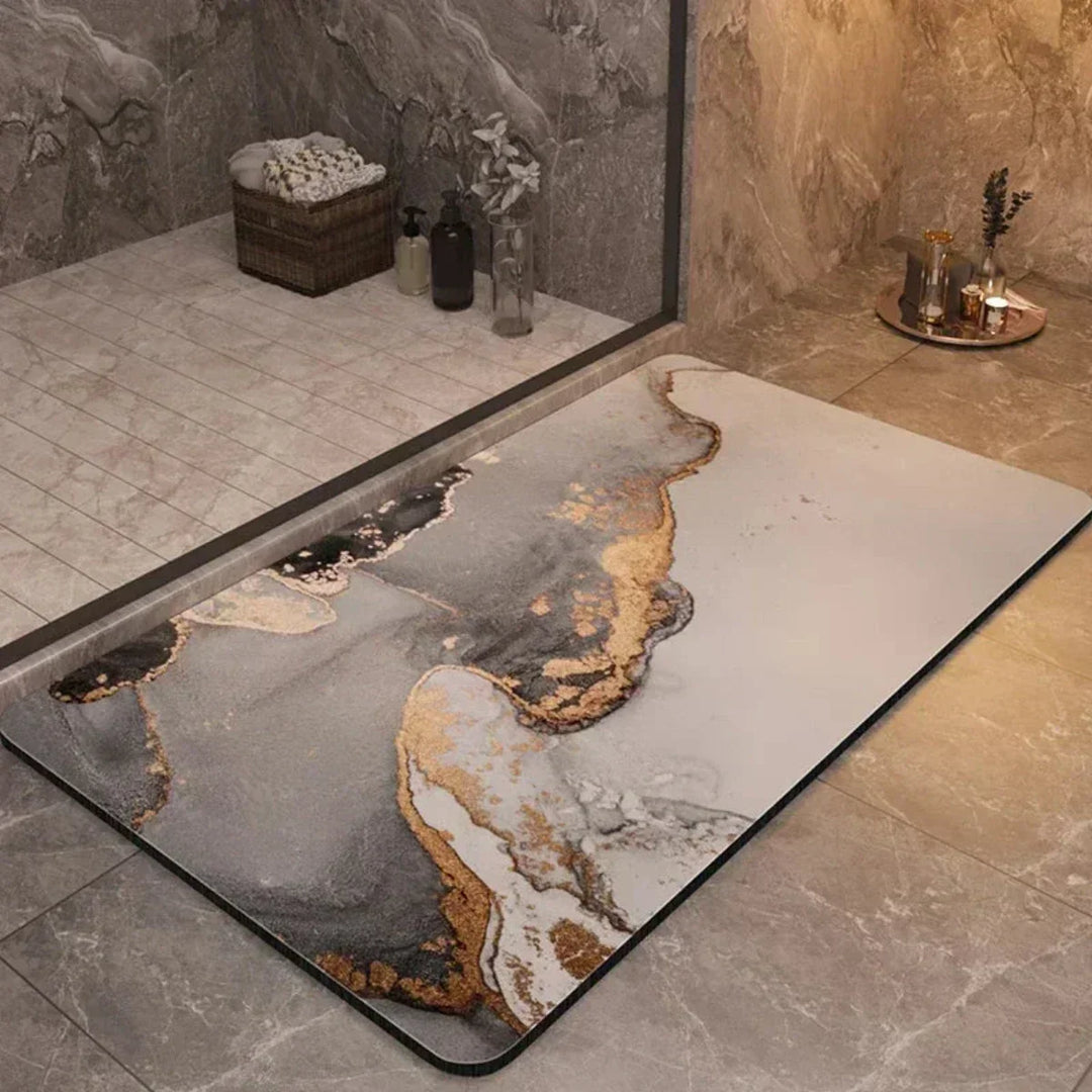 Unisex quick-drying floor mat, highly absorbent & non-slip, ideal for shower and bathroom safety.