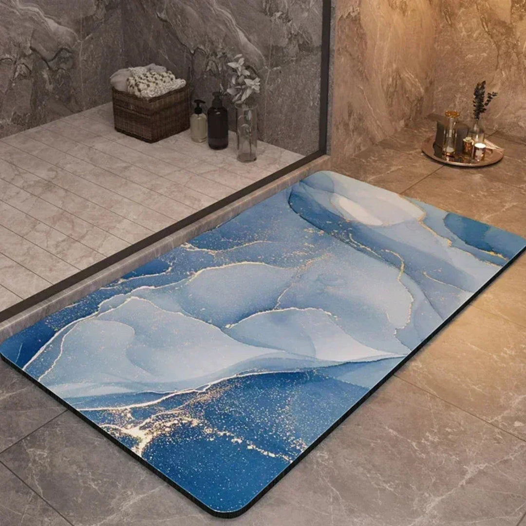 Modern anti-slip bath mat, quick-drying & comfortable, crucial for enhanced bathroom safety & hygiene.