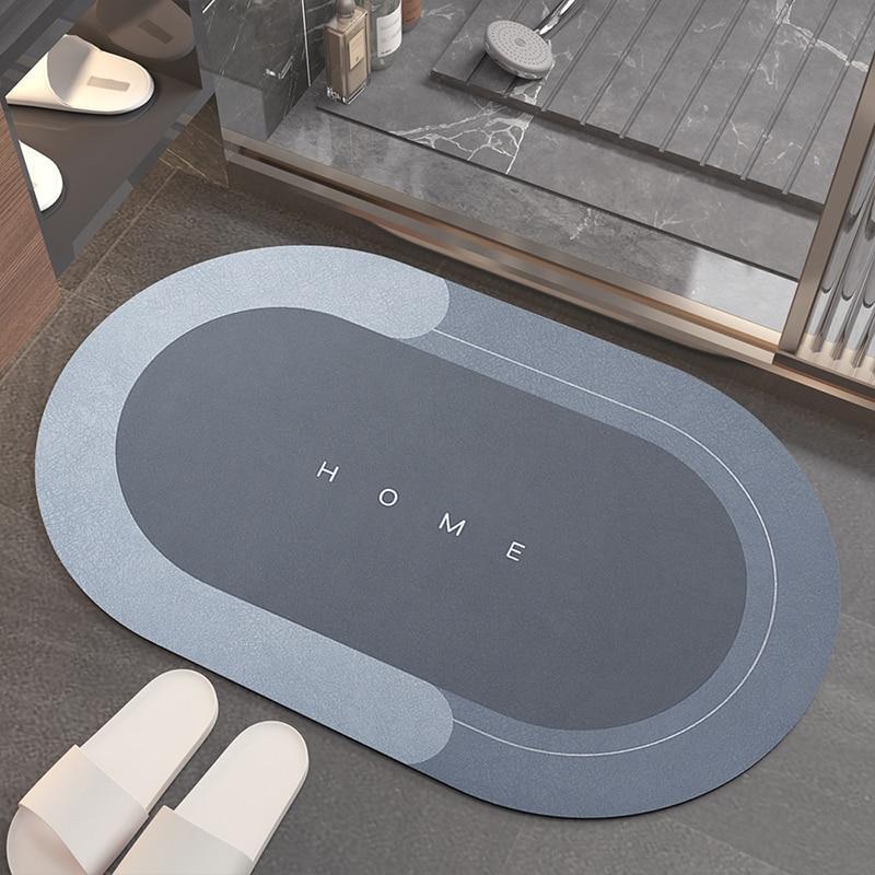 Ultra-absorbent quick-drying bath mat, non-slip for peace of mind. Diatomaceous earth floor mat, sleek and functional.