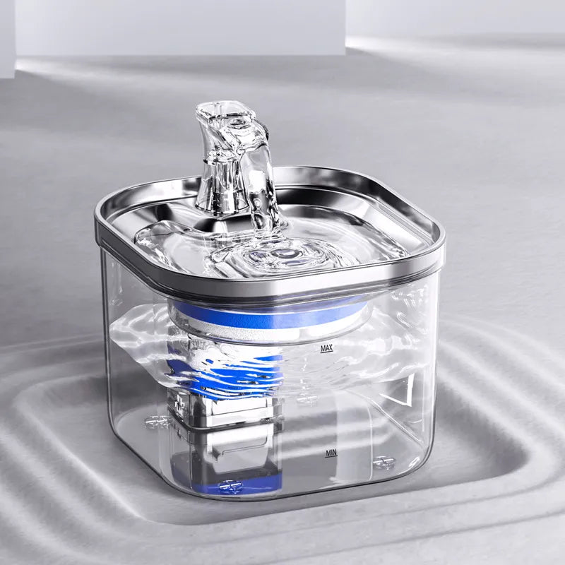 Smart pet waterer: automatic, quiet, and filtered, ensuring continuous fresh water for your beloved pets.