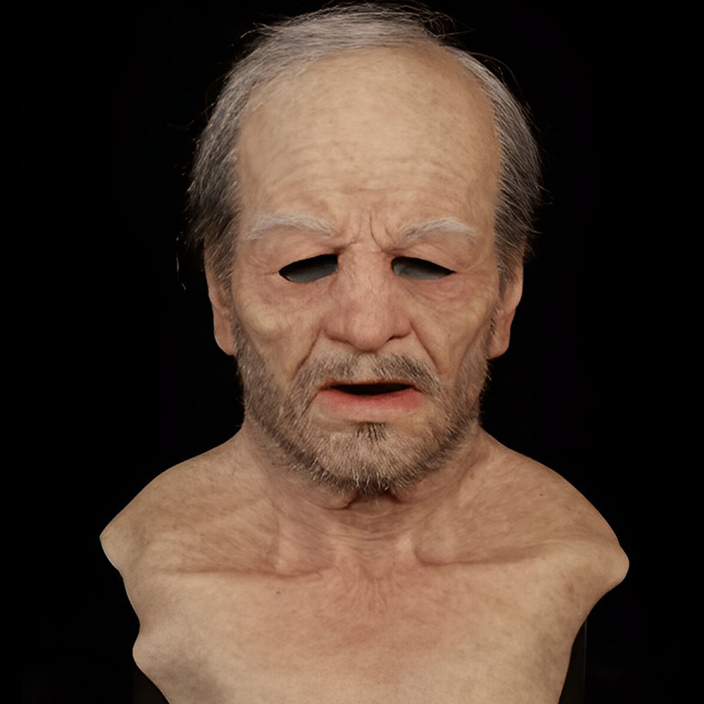 Transformative realistic latex old man mask for memorable Halloween costumes.