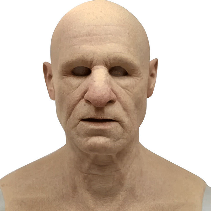 Expressive old man latex mask; perfect for Halloween, costume parties.