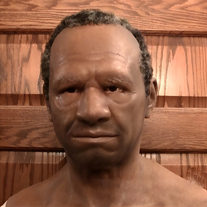 Detailed latex old man mask, ideal for Halloween, cosplay, or character roles.