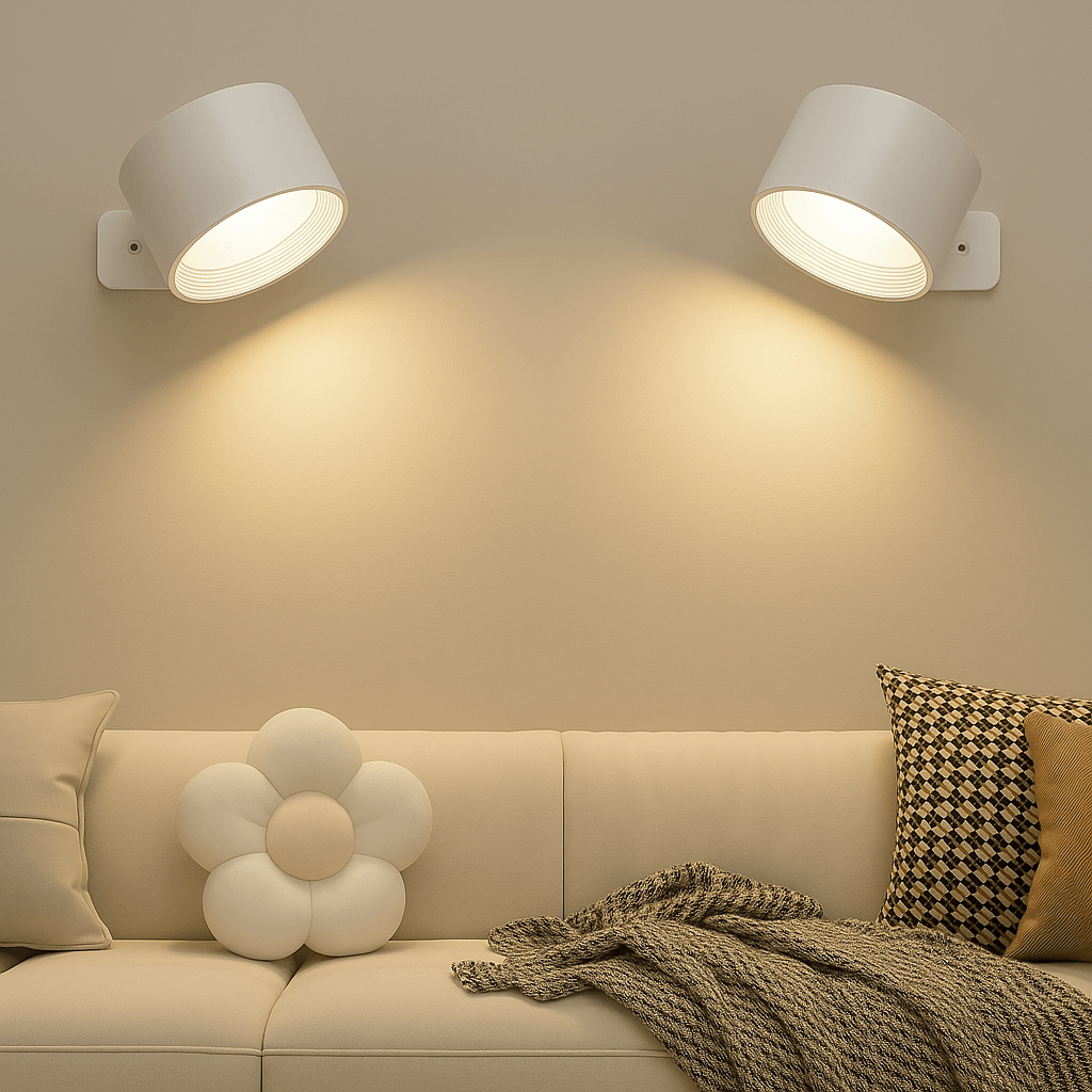 Rechargeable adjustable wall light, a stylish addition to modern interior design, no messy wires.