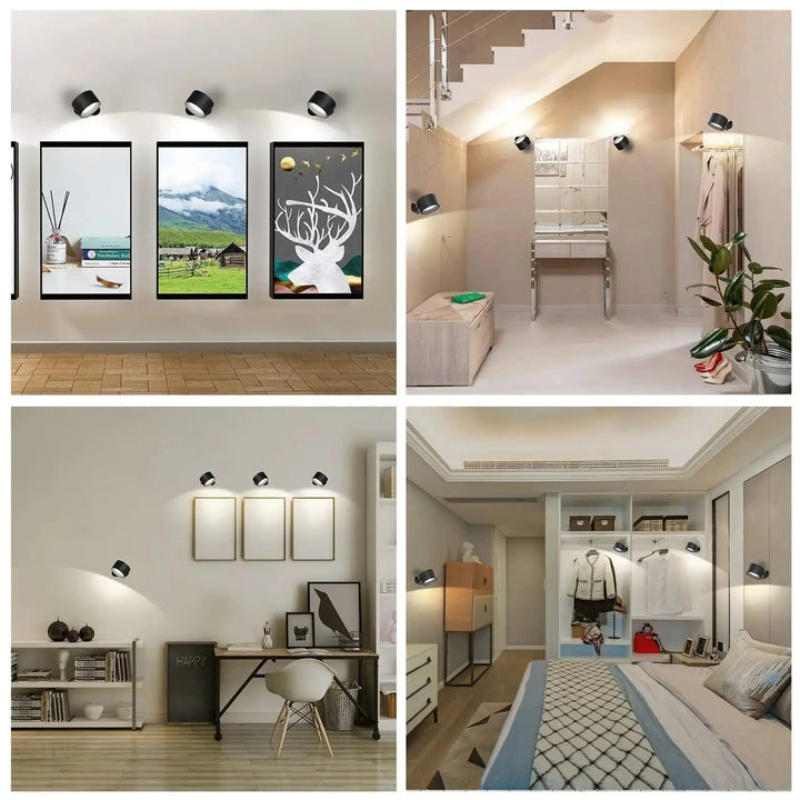 Adjustable cordless LED wall lamp, offering magnetic convenience for modern bedroom & hallway lighting.