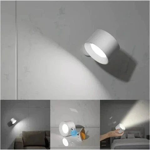 Sleek modern cordless wall lamp with adjustable head, perfect for ambient lighting in any home space.