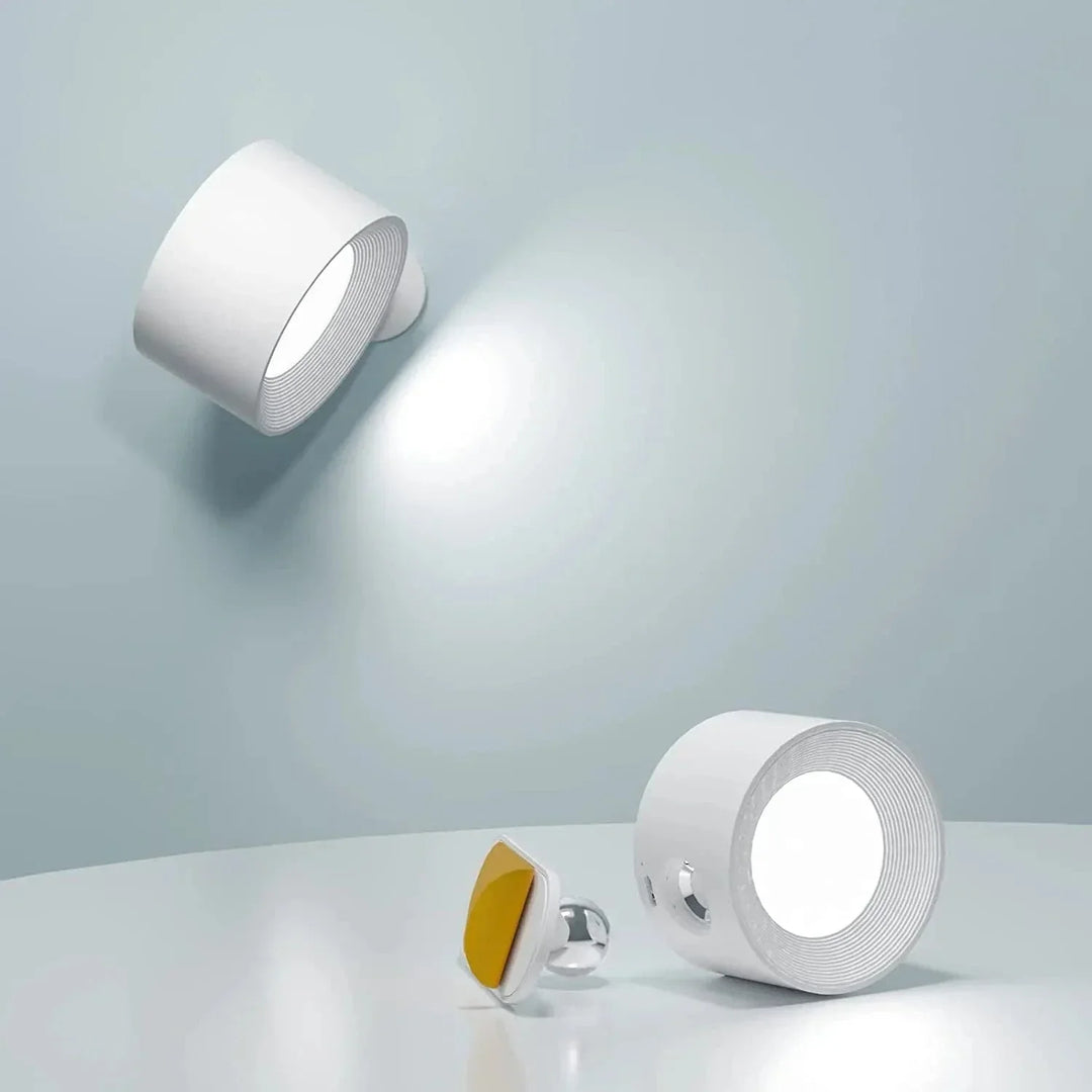Modern home improvement: adjustable magnetic cordless wall light for versatile and stylish illumination.