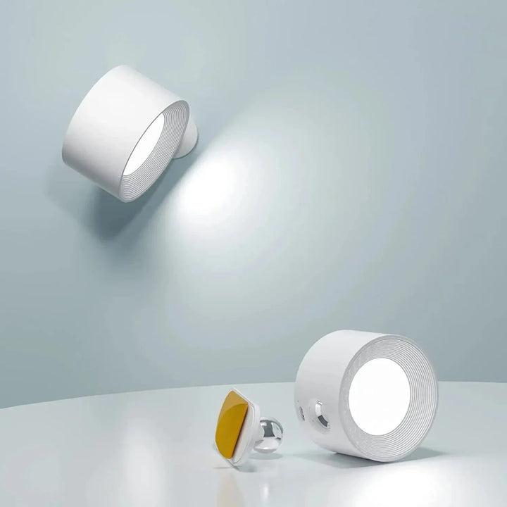 Modern home improvement: adjustable magnetic cordless wall light for versatile and stylish illumination.
