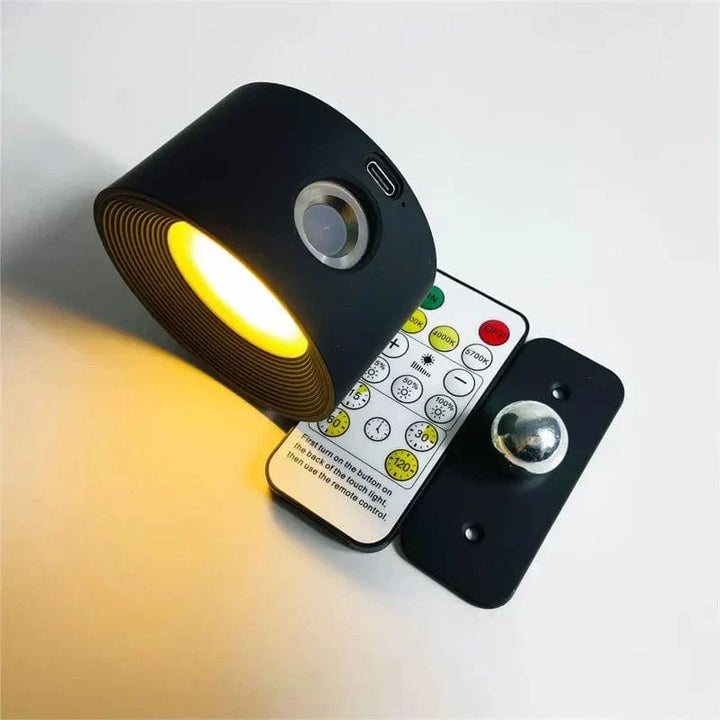 Modern magnetic wall light, no wiring needed. Cordless and adjustable for optimal reading illumination.