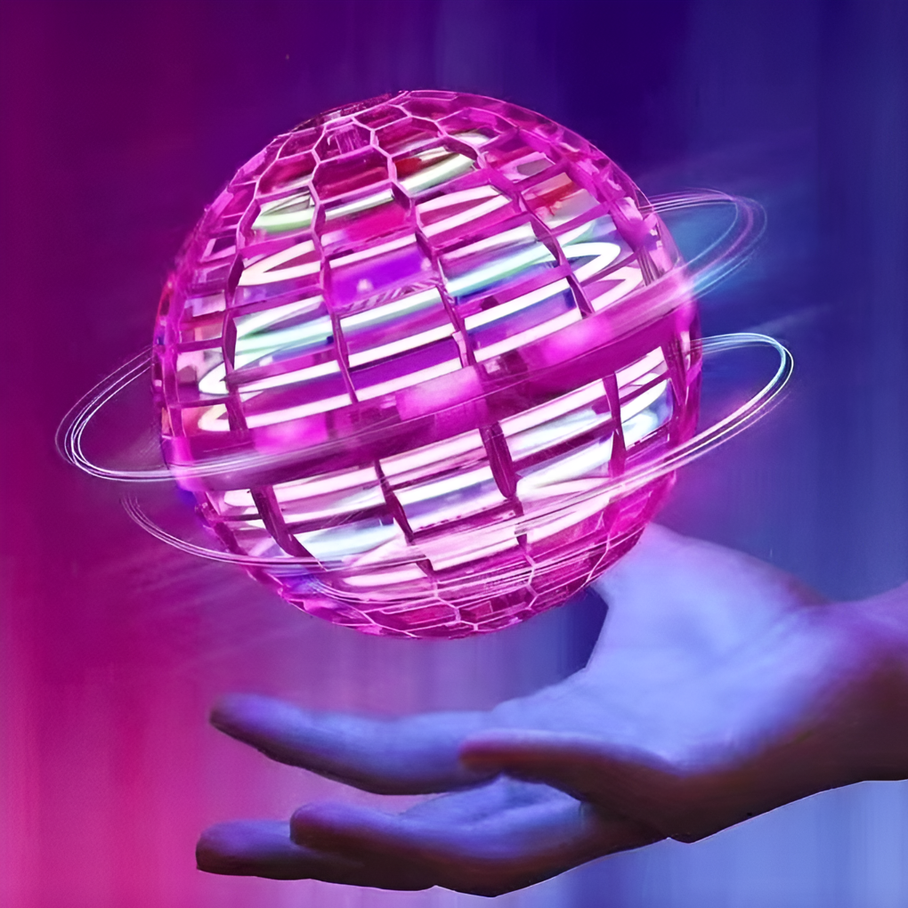 New4 Flying Spinner Ball with LED lights, 125 characters, dynamic play for all ages, glowing