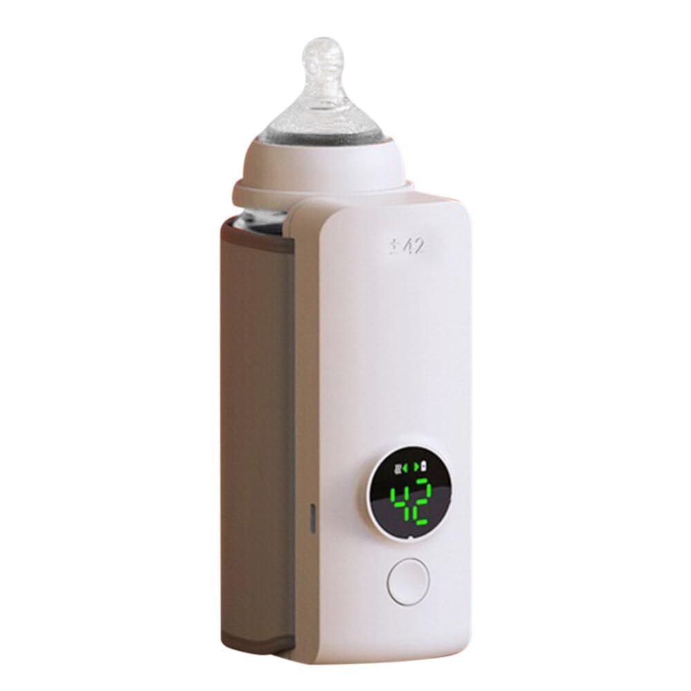 Portable baby bottle warmer with precise digital temperature control, ideal for perfectly warm milk anytime, anywhere.