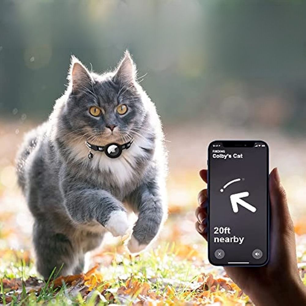 Durable nylon cat collar, reflective strip, and quick-release buckle for pet safety.
