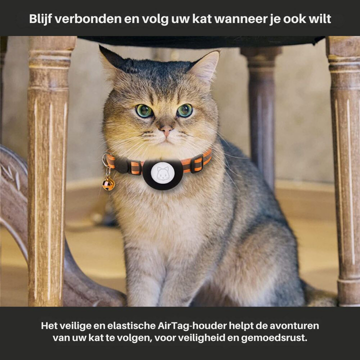GPS tracker holder cat collar, highly reflective, ensures your cat's safety and easy tracking.