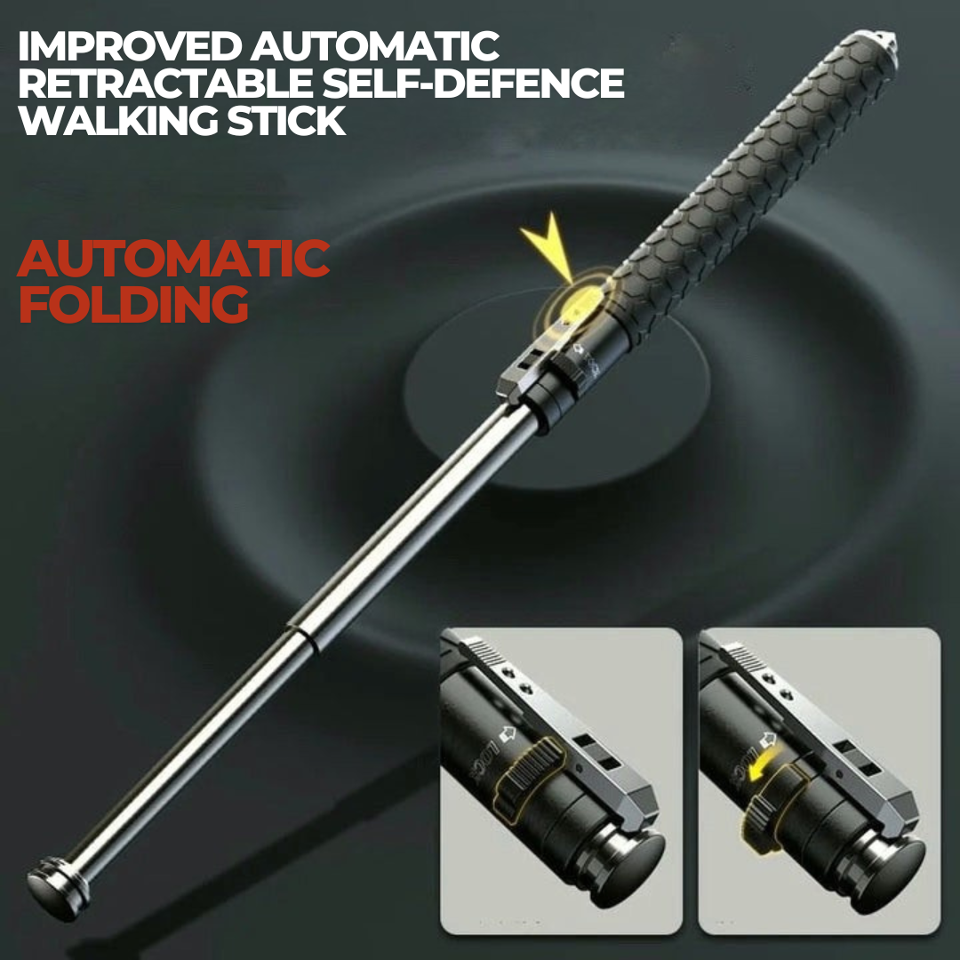 Dual-purpose walking stick: a reliable mobility aid & personal self-defense tool for everyday use.