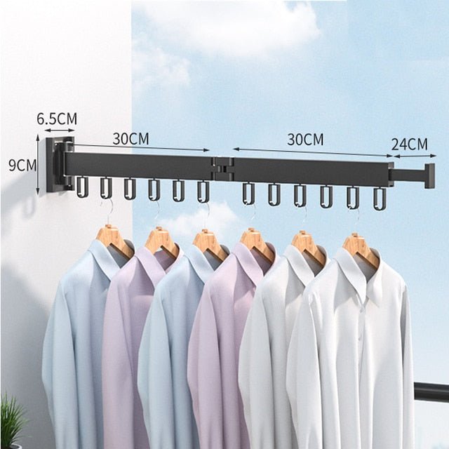 Durable retractable wall-mount drying rack, sturdy enough for heavy towels, bedding, and jeans.