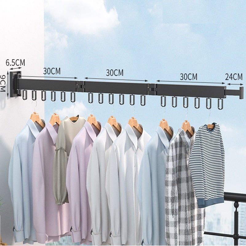 Modern design retractable wall drying rack, a stylish and functional addition to any laundry area.