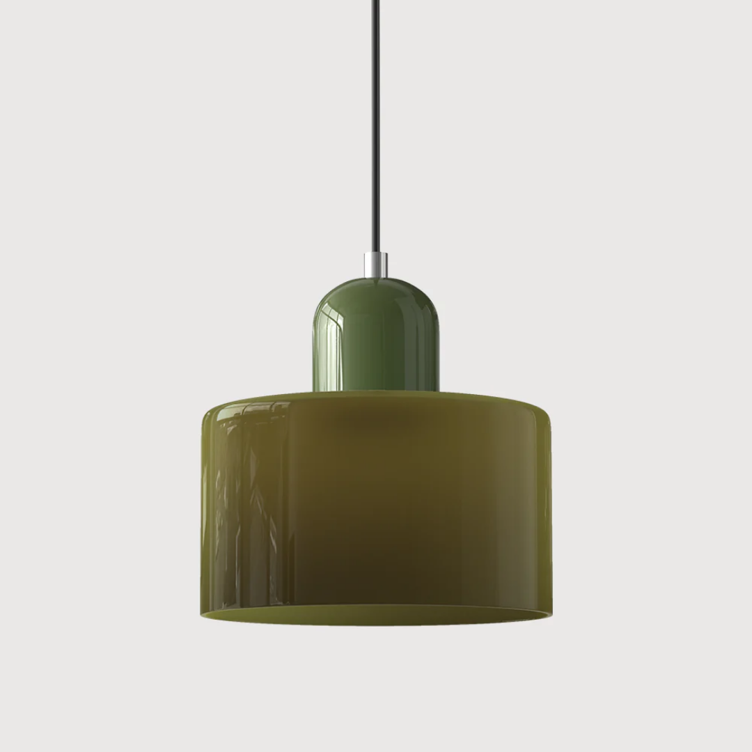 Orb-shaped glass shade retro pendant, adjustable height, perfect for modern retro spaces.
