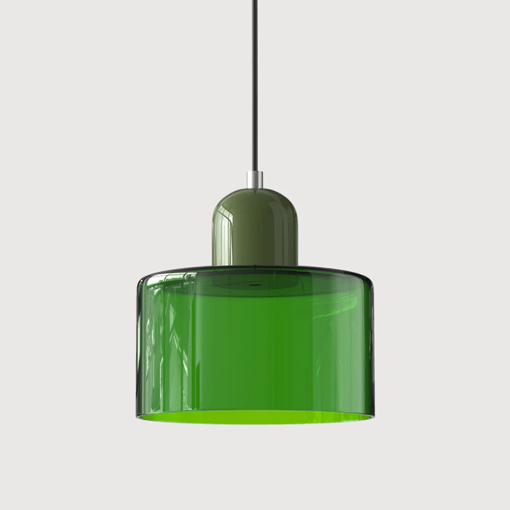 Exposed bulb retro pendant with clear glass, adjustable, for an industrial warm aesthetic.