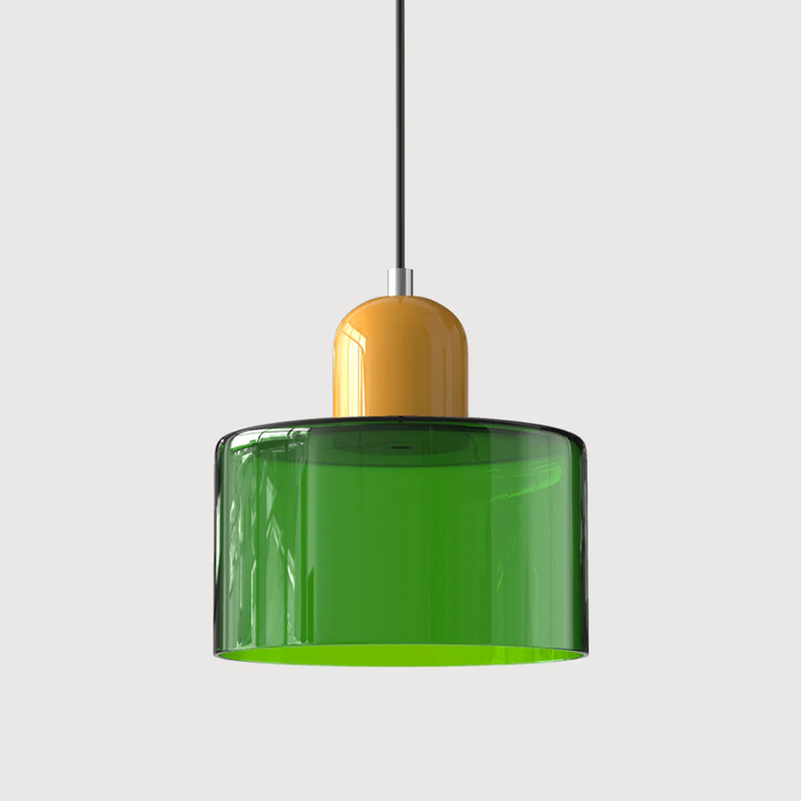 Cluster-ready retro pendant lamp, multiple glass shades, adjustable for warm, grouped light.