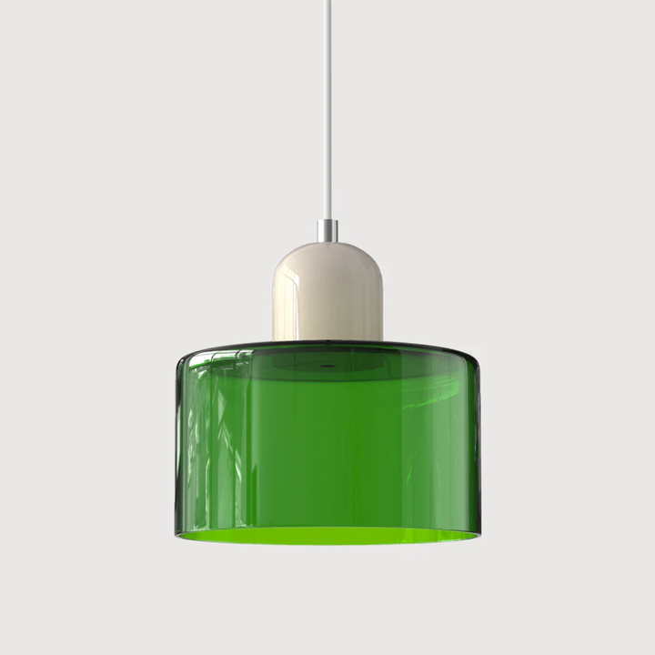 Black metal retro pendant with transparent glass shade, adjustable for a sleek warm look.