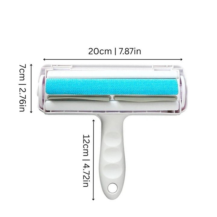 Effortless pet hair remover roller, reusable lint & fur cleaner for couches, clothes, and car interiors. Dog & cat hair.