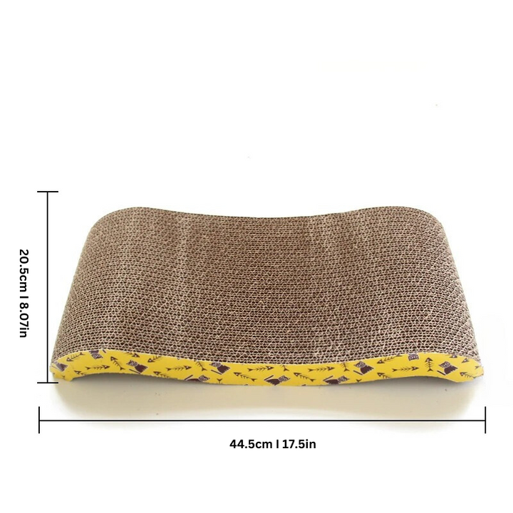Cat scratcher pad promotes active play & healthy claws. Reversible design for durable pet furniture.