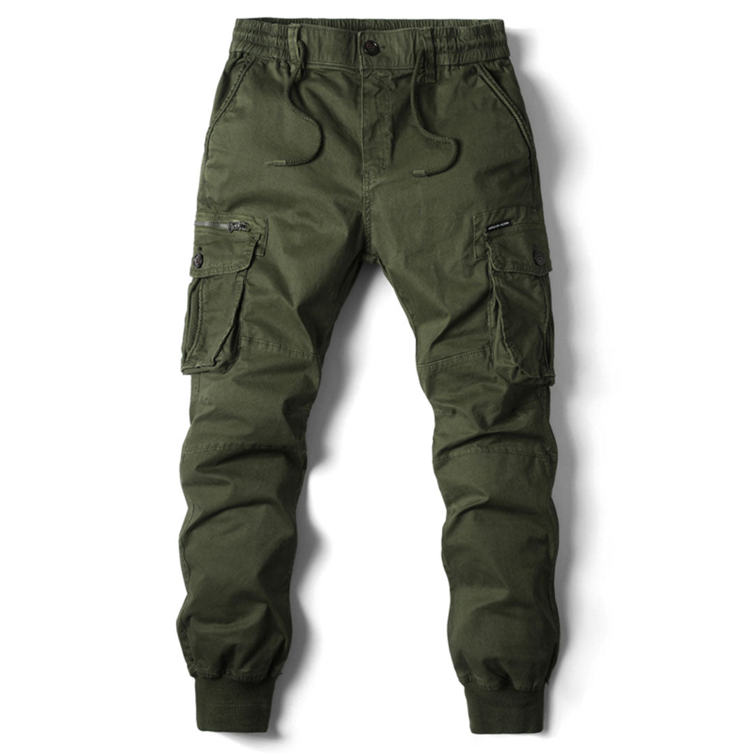 Stylish men's stretch cargo pants with ample storage for everyday use