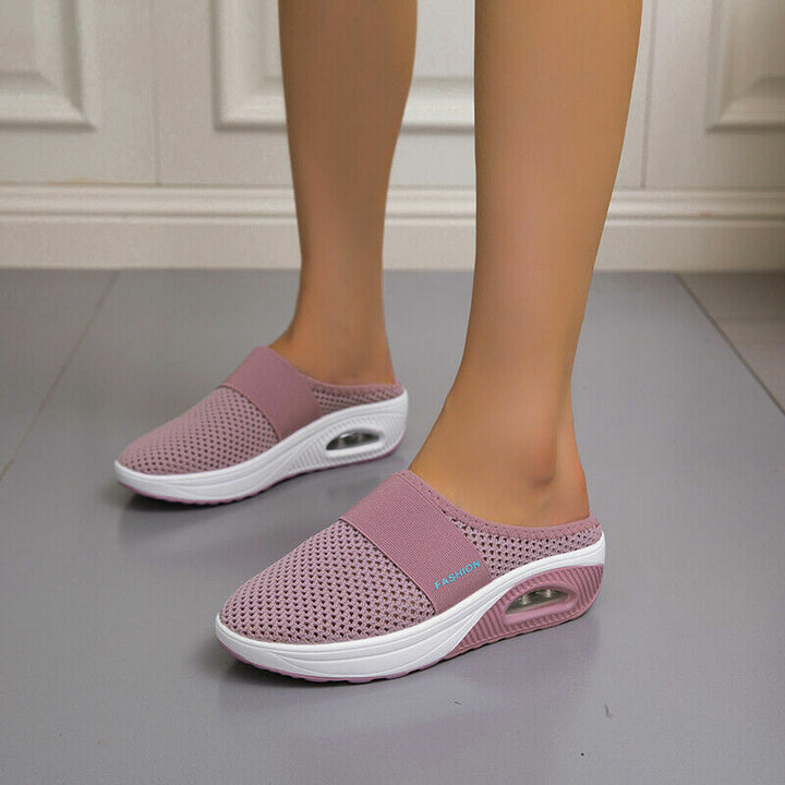 Alpenrose women's slip-on orthopedic shoes, designed for foot support & posture correction.