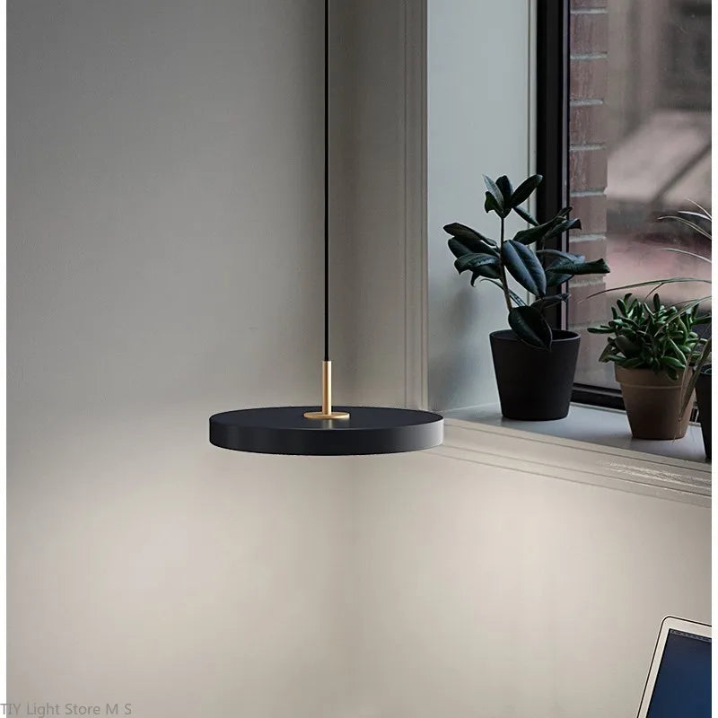 Modern Scandinavian ceiling light, minimalist design, offering warm ambient lighting for contemporary interiors.