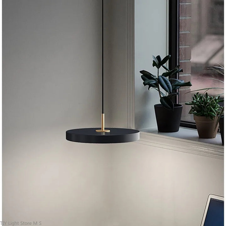 Modern Scandinavian ceiling light, minimalist design, offering warm ambient lighting for contemporary interiors.