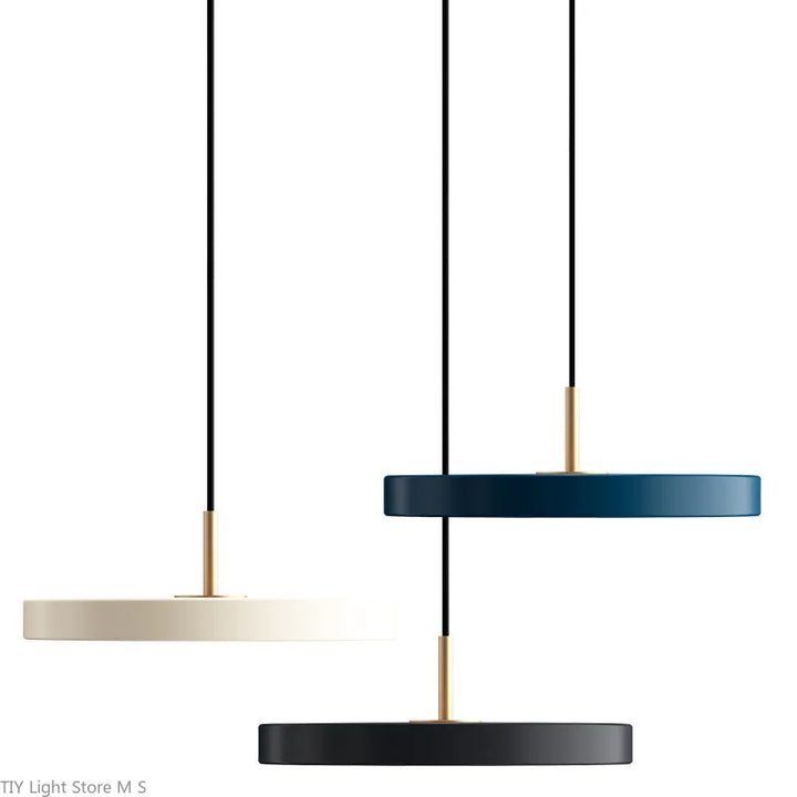 Sleek modern pendant lamp, Scandinavian design, offering beautiful warm or white ambient light for your home.