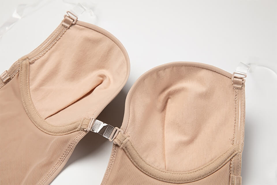 Seamless backless body shaper bra, designed for women seeking invisible, figure-flattering support.