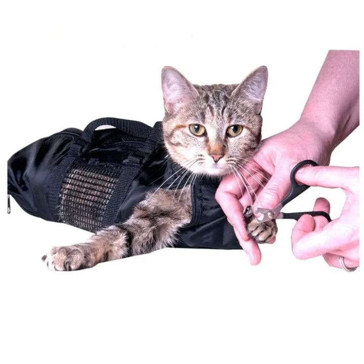 Durable cat grooming and trimming bag ensures a stress-free experience for both pet and owner.