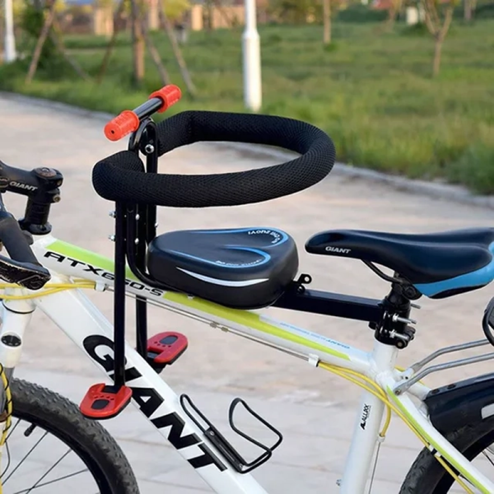 Secure & comfortable kids' bicycle seat for adult bikes, perfect for family rides & outdoor fun with your child.