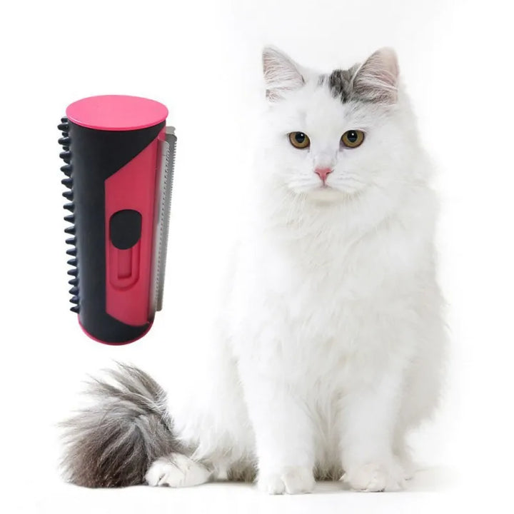 Pet hair remover roller with self-cleaning base. Ideal shedding tool for dog & cat grooming.