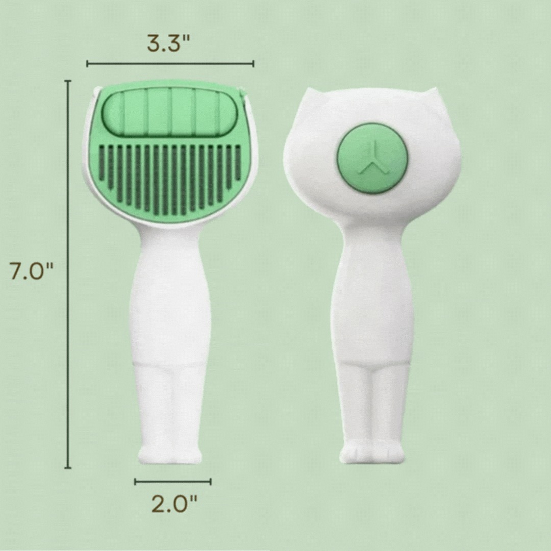 Dog grooming brush with self-cleaning feature for effective hair removal & a healthy, shiny canine coat.