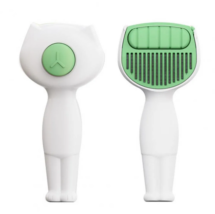 Undercoat grooming brush for pets, designed with self-cleaning bristles to reduce shedding in dogs & cats.
