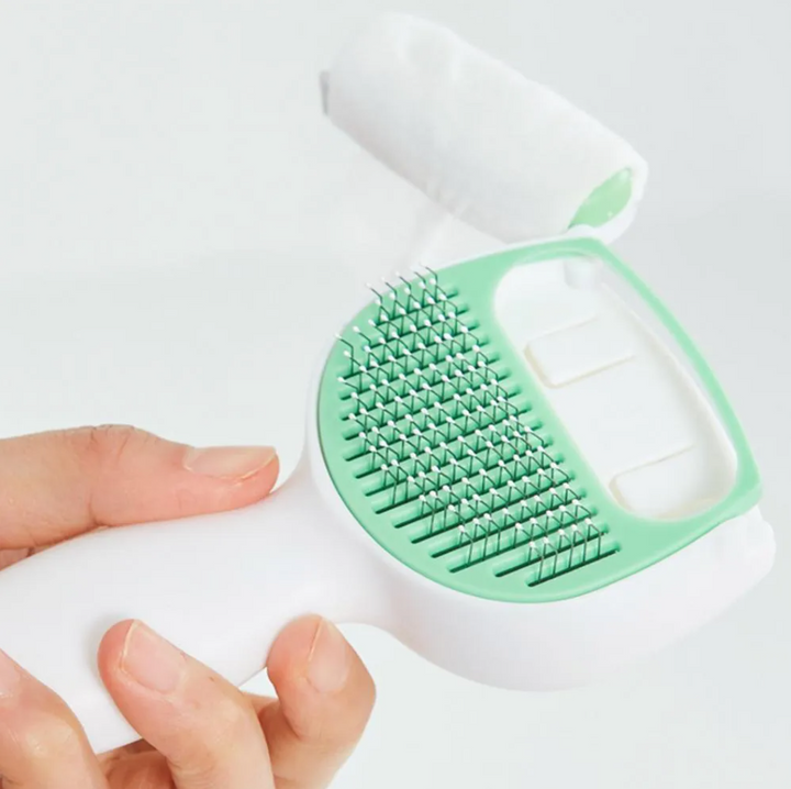 Promote a healthy pet coat with this self-cleaning grooming brush, perfect for dogs & cats of all sizes.